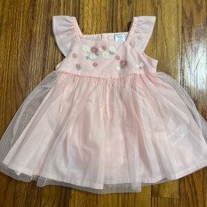 Pink Floral Embroidered Kids Formal Dress
